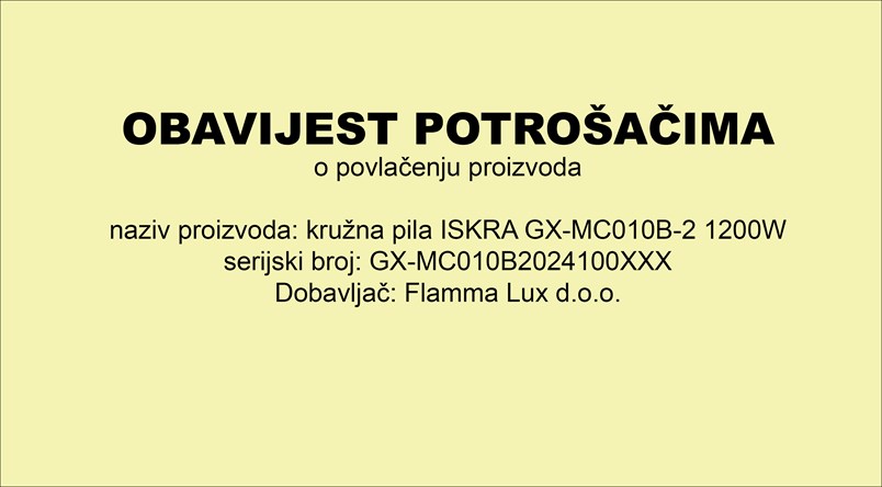 Povlačenje proizvoda kružna pila ISKRA