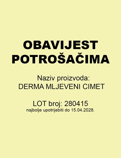Obavijest o opozivu proizvoda