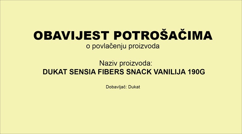 Obavijest o opozivu proizvoda