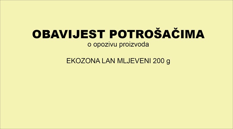 Opoziv proizvoda Eko zona lan mljeveni