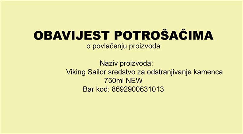 Obavijest o povlačenju prooizvoda