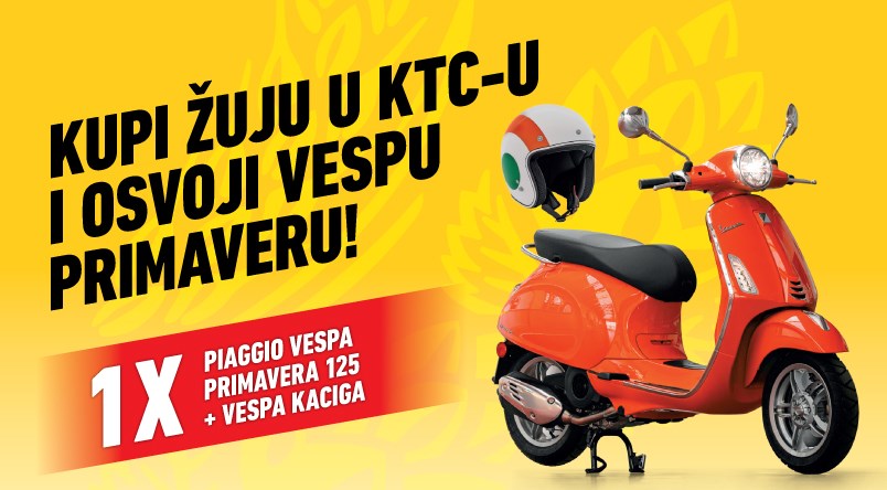 Nagradna igra "Kupi Žuju u KTC-u i osvoji Vespu Primaveru!"