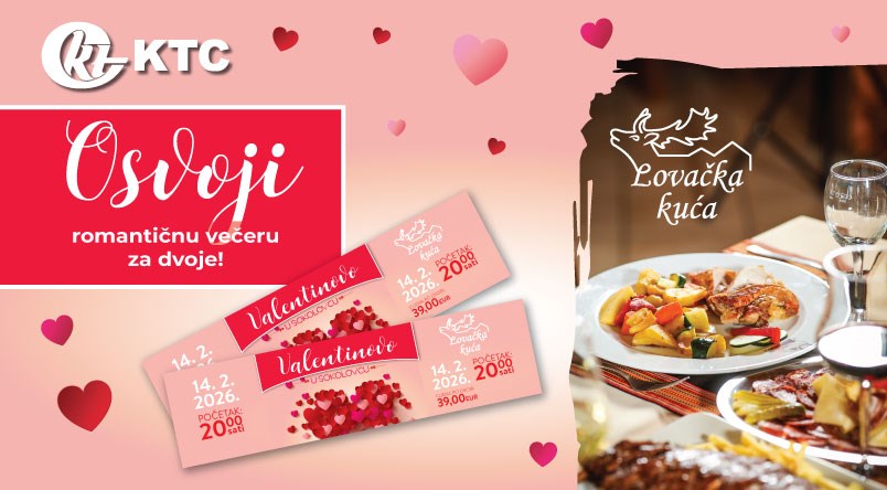 Nagradni natječaj "Osvoji romantičnu večeru za dvoje u Lovačkoj kući Sokolovac"
