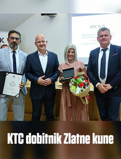 KTC - dobitnik Zlatne kune u kategoriji najuspješnijih tvrtki Koprivničko-križevačke županije