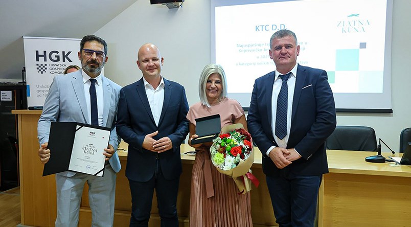 KTC - dobitnik Zlatne kune u kategoriji najuspješnijih tvrtki Koprivničko-križevačke županije