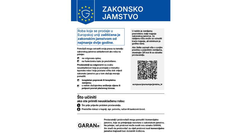 Obavijest o zakonskom jamstvu EU-a